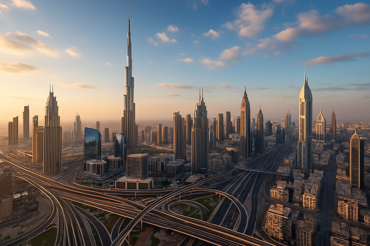 A panoramic view of Dubai’s iconic skyline